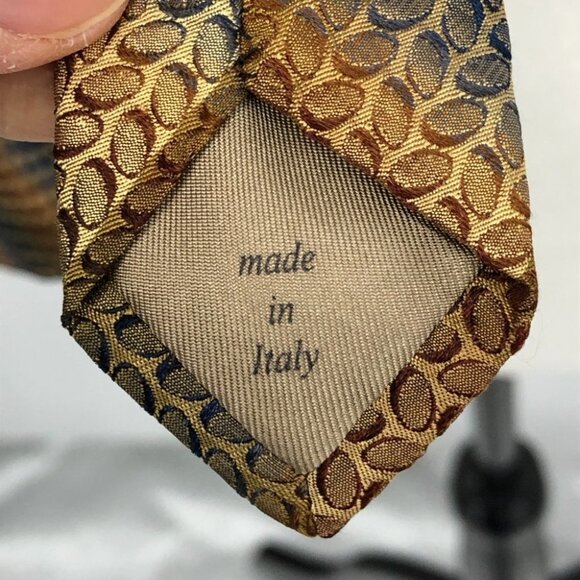 Tino Cosma for Harry Rosen Brown and tan patterned Wide Tie - Picture 7 of 9